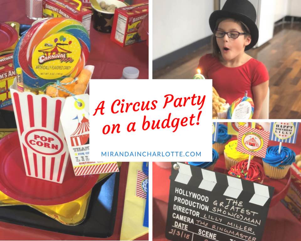 Charlotte lifestyle blogger, Miranda shares how to decorate for a circus party on a budget, using items found at the dollar tree!
